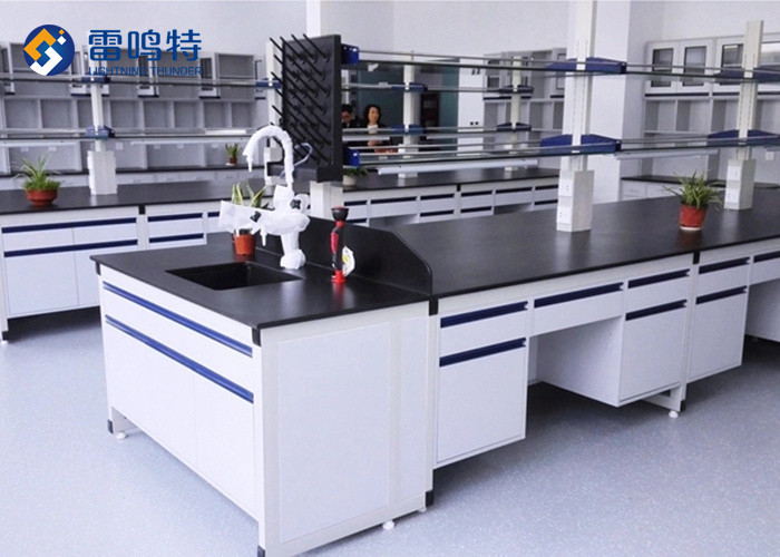 Thickness 15mm Metal Wood Workbench School Laboratory With Sink